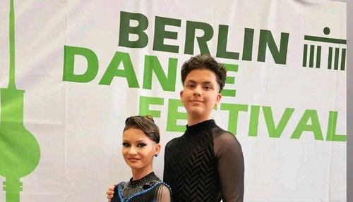 Daniil und Elina in Berlin am Start 